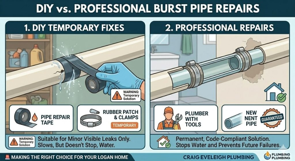 DIY vs Professional Burst Pipe Repairs